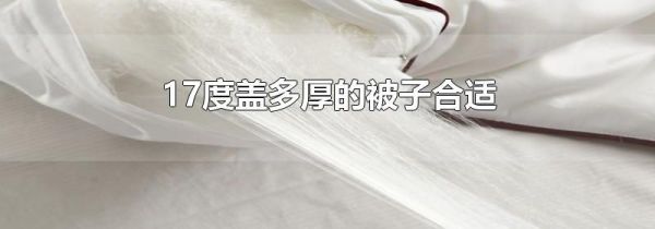 17度盖多厚的被子合适