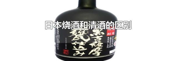 日本烧酒和清酒的区别