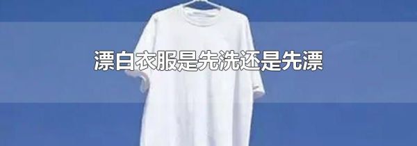 漂白衣服是先洗还是先漂