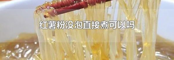红薯粉没泡直接煮可以吗