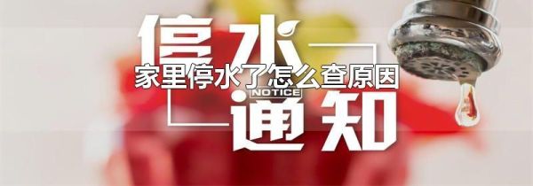 家里停水了怎么查原因