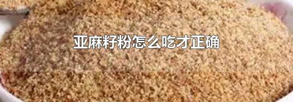 亚麻籽粉怎么吃才正确