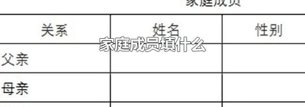 家庭成员填什么