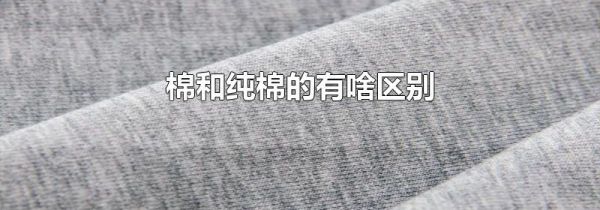 棉和纯棉的有啥区别