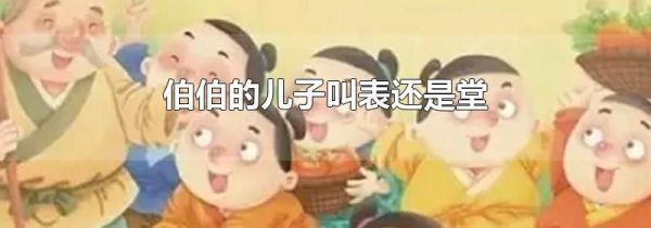 伯伯的儿子叫表还是堂