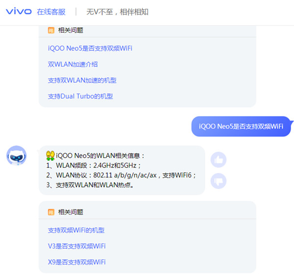 iqooneo5有双WiFi吗