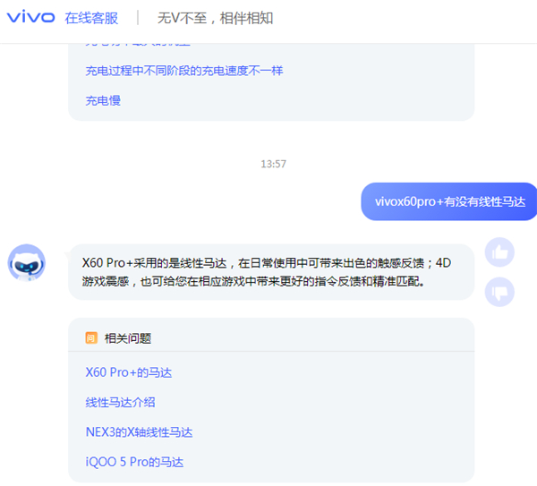 vivox60pro+有线性马达吗