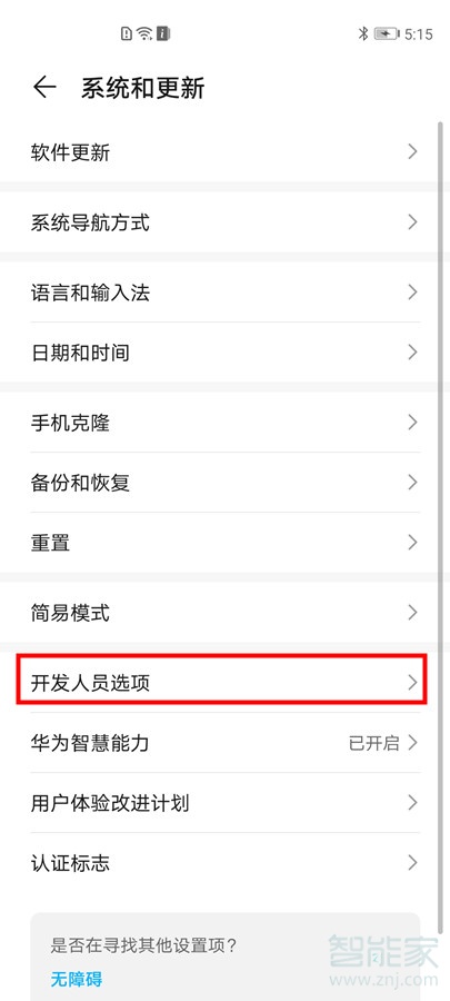 华为开发人员选项在哪里设置