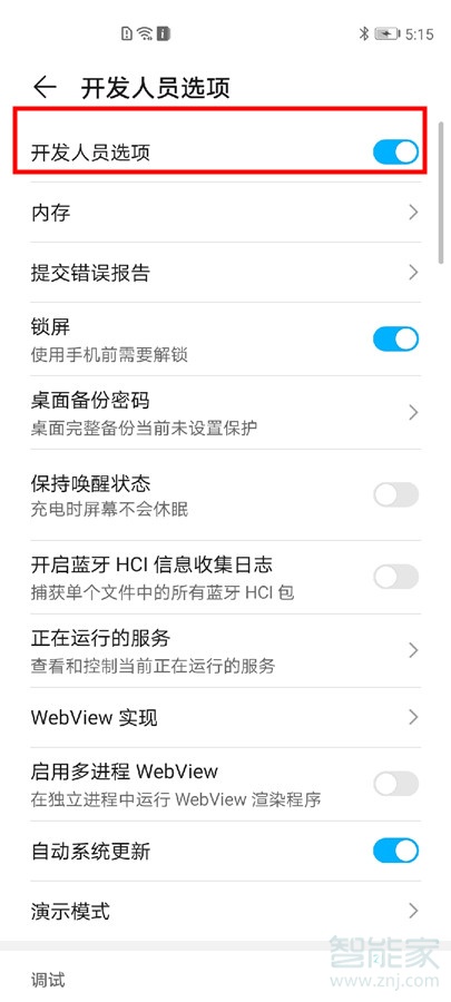 华为开发人员选项在哪里设置