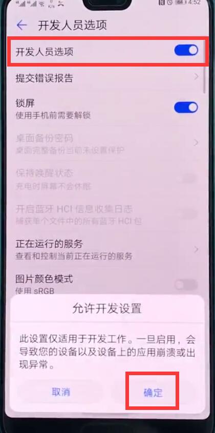 华为p20中打开开发人员选项的操作步骤