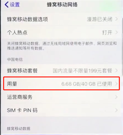 ios12中查询流量数据的详细步骤