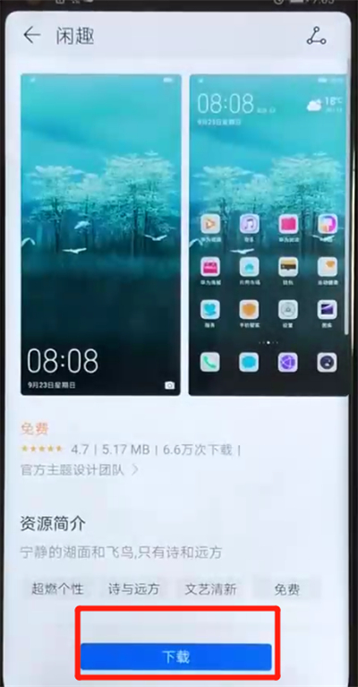 荣耀v20更换主题的操作教程