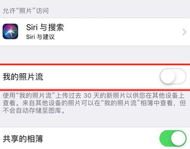 苹果手机中将我照片流删除具体操作步骤