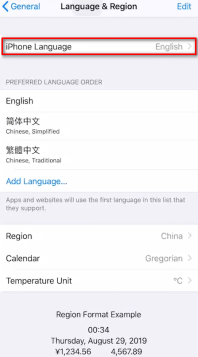 苹果手机中将英文恢复为中文详细操作流程