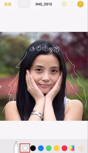 苹果手机中备忘录为图片绘画头纱具体操作步骤