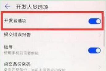 华为畅享9将开发者选项的具体操作方法