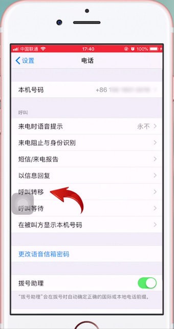 苹果手机设置来电转移的详细操作步骤