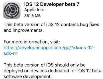 iOS12Beta7更新怎么没有了?官方撤回原因介绍