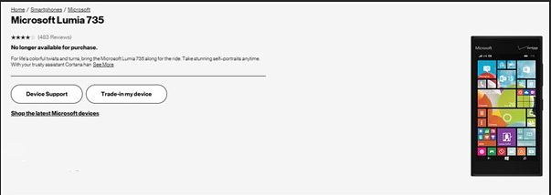 逐渐消亡的Windows手机 微软Lumia735下架Verizon商城