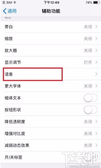 苹果手机开启朗读所选项的方法