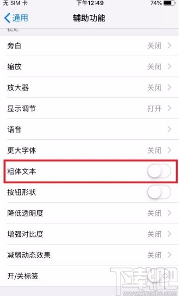 苹果手机开启粗体文本功能的方法