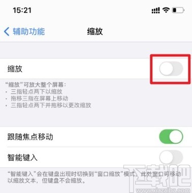 苹果手机关闭缩放功能的方法