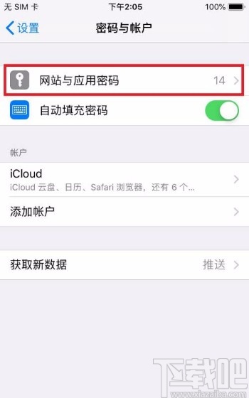 苹果手机删除网站和应用密码的方法
