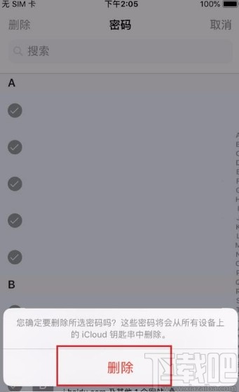 苹果手机删除网站和应用密码的方法