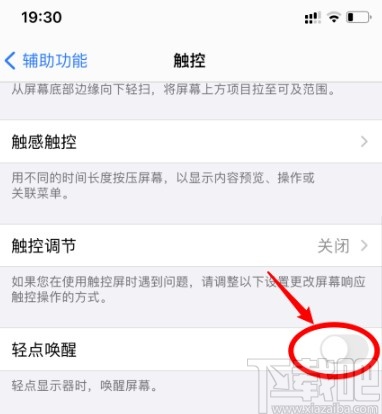 苹果手机关闭轻点唤醒功能的方法步骤