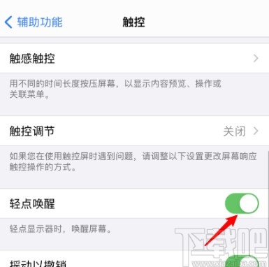 苹果手机关闭轻点唤醒功能的方法步骤