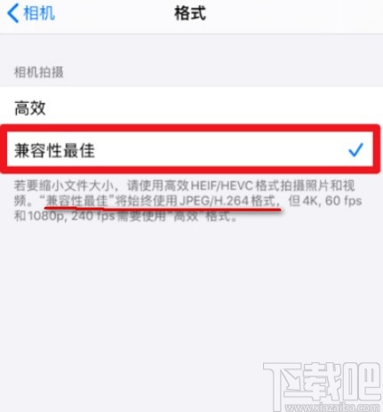 苹果手机拍照设置JPG格式的方法