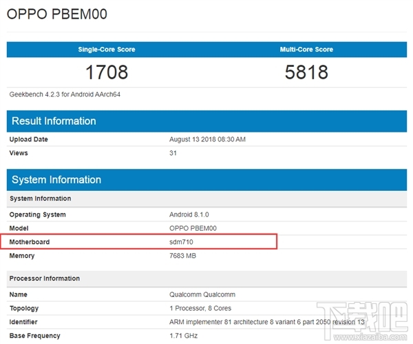 OPPOR17Pro跑分多少，OPPOR17Pro GeekBench跑分爆光