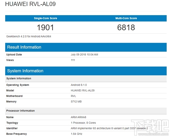 荣耀Note10跑分多少，Geekbench荣耀Note10跑分曝光