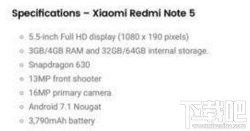 红米Note5配置参数怎么样？红米Note5曝光