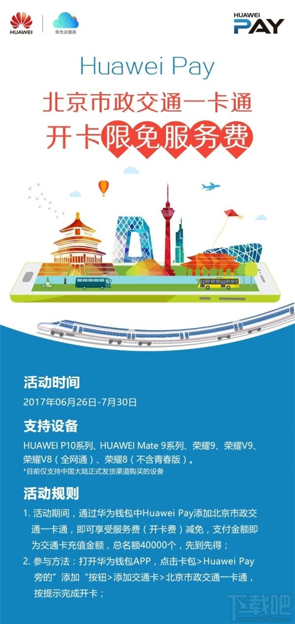 华为手机怎么免费开通北京一卡通？