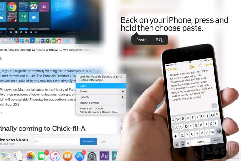 将iPhone复制的内容粘贴到Mac教程