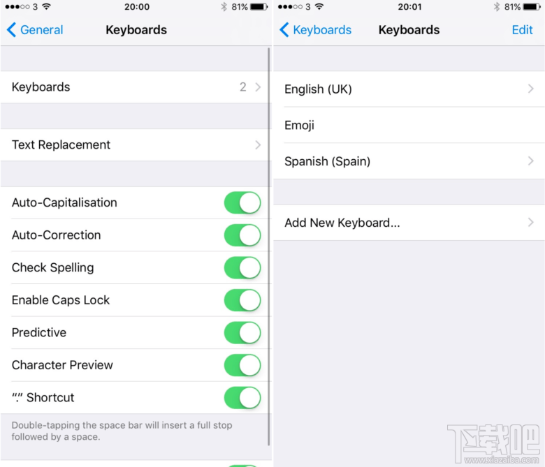 iOS10如何不切换键盘输入多种语言