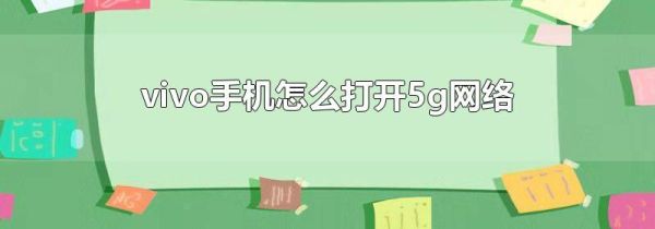 vivo手机怎么打开5g网络