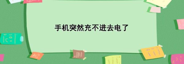 手机突然充不进去电了