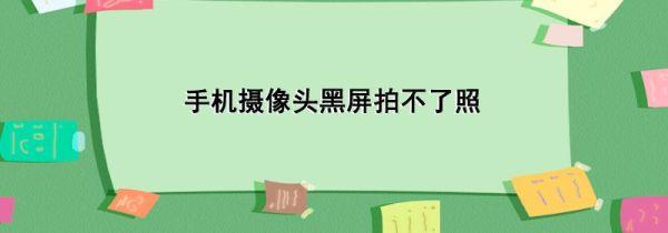 手机摄像头黑屏拍不了照