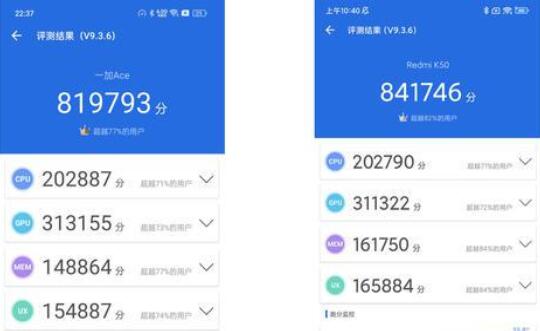 一加ace跑分详情