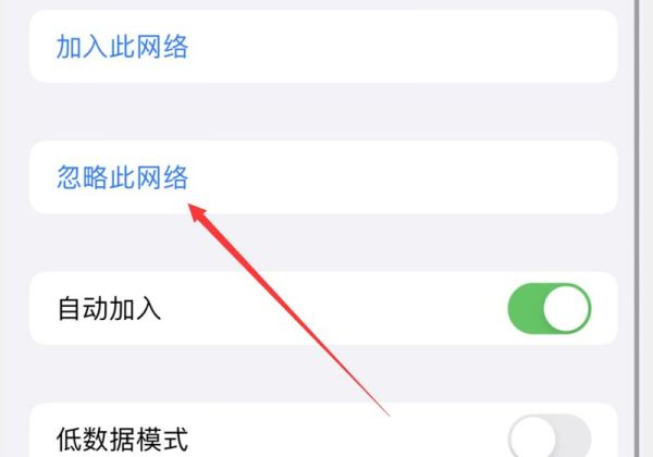 苹果忽略此网络不见了