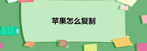 苹果怎么复制