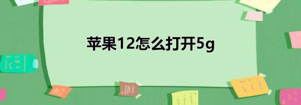 苹果12怎么打开5g