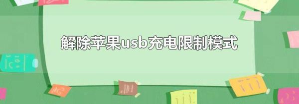解除苹果usb充电限制模式