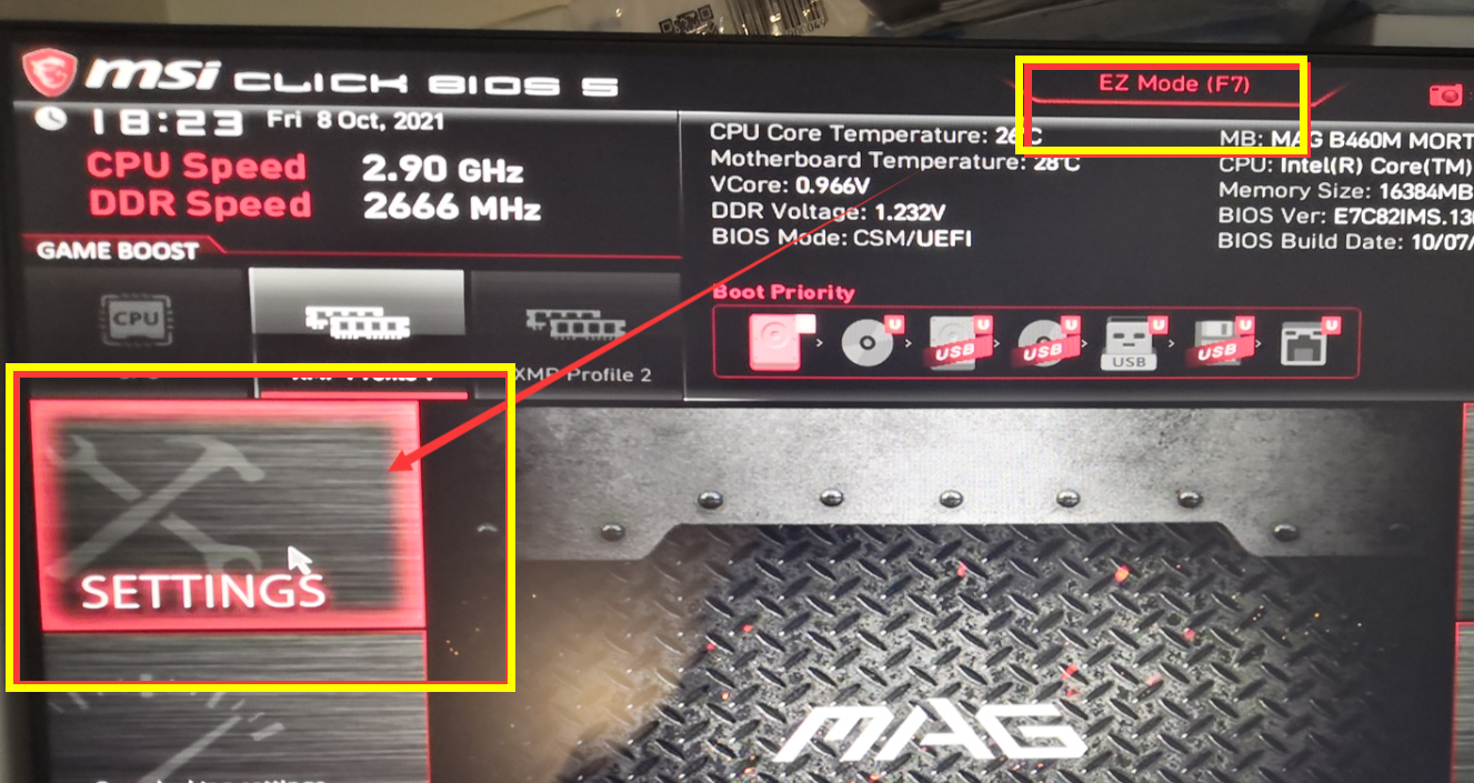 微星b460开启tpm2.0方法