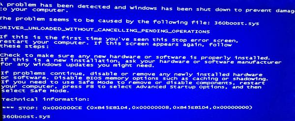 电脑蓝屏代码0x000000CE怎么办?电脑蓝屏代码0x000000CE解决办法
