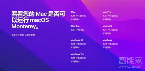 macos12支持的机型