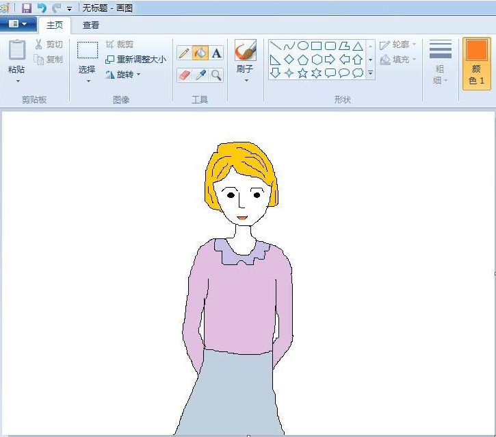 如何使用XP画图工具画简笔画人物 XP画图工具画简笔画人物的方法