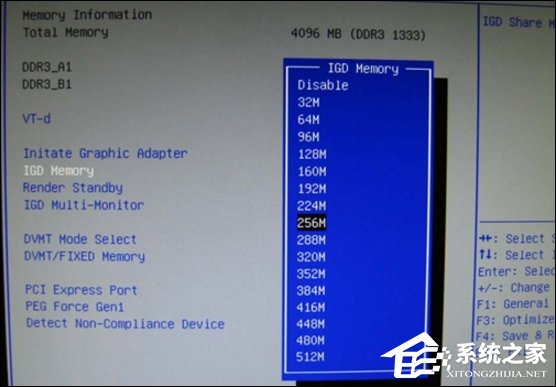 BIOS设置核显显存的方法 给集成显卡分配内存的过程